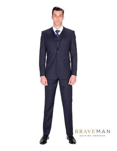 Navy Slim Fit Vested Suit - Men's Tuxedo USA
